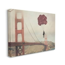 Stupell Home Décor Bridge Girl Balloons Abstract Modern Collage Design Canvas Wall Art by Ashley Davis