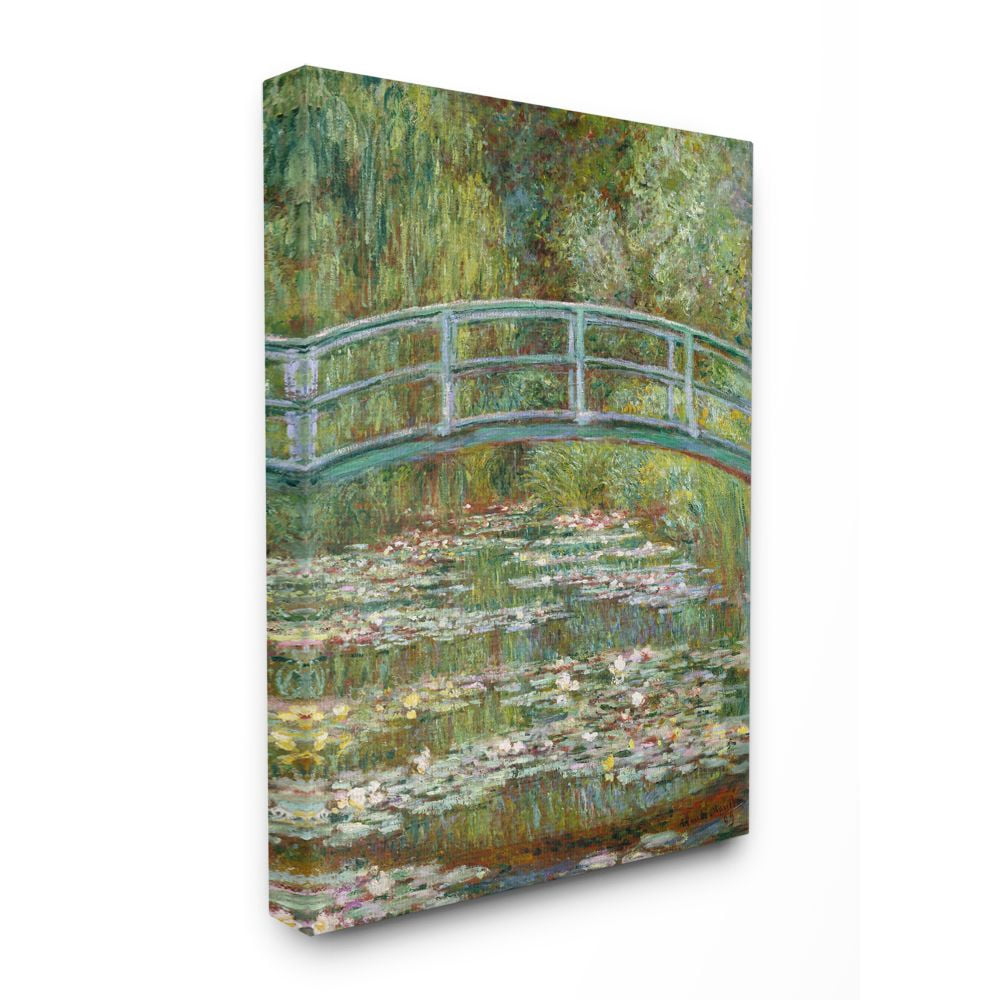 Stupell Home Décor Bridge Over Lilies Classic Painting Canvas Wall Art by Claude Monet