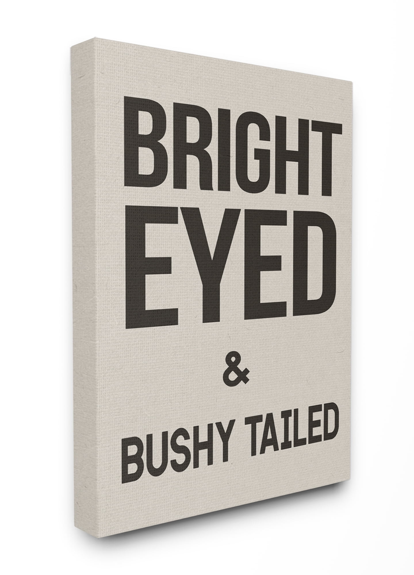 Stupell Home Décor Bright Eyed and Bushy Tailed Textured Word Design Canvas Wall Art by Daphne Polselli