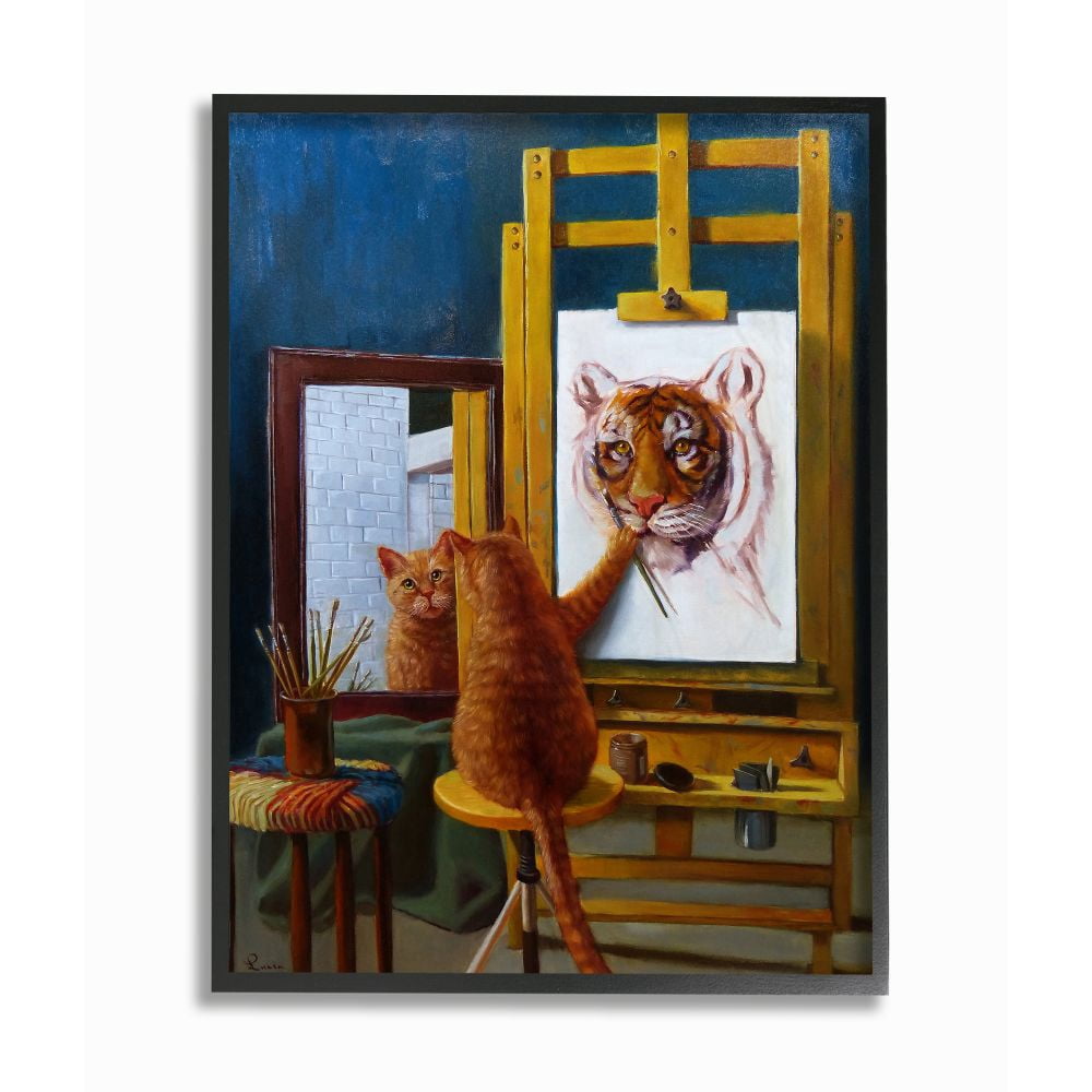 Stupell Home Décor Cat Framed Art Print, by Lucia Heffernan