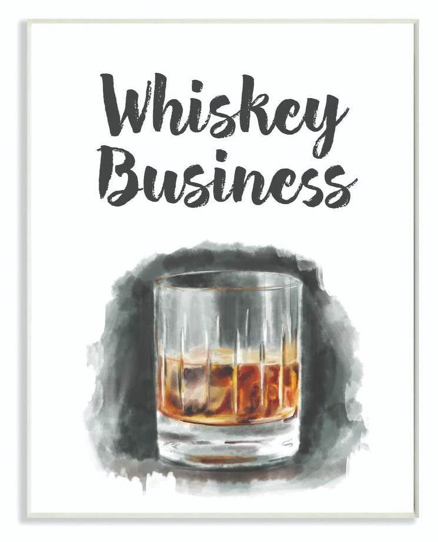 Stupell Industries Whiskey Business Bar Kitchen Drawing Wall Plaque by Daphne Polselli