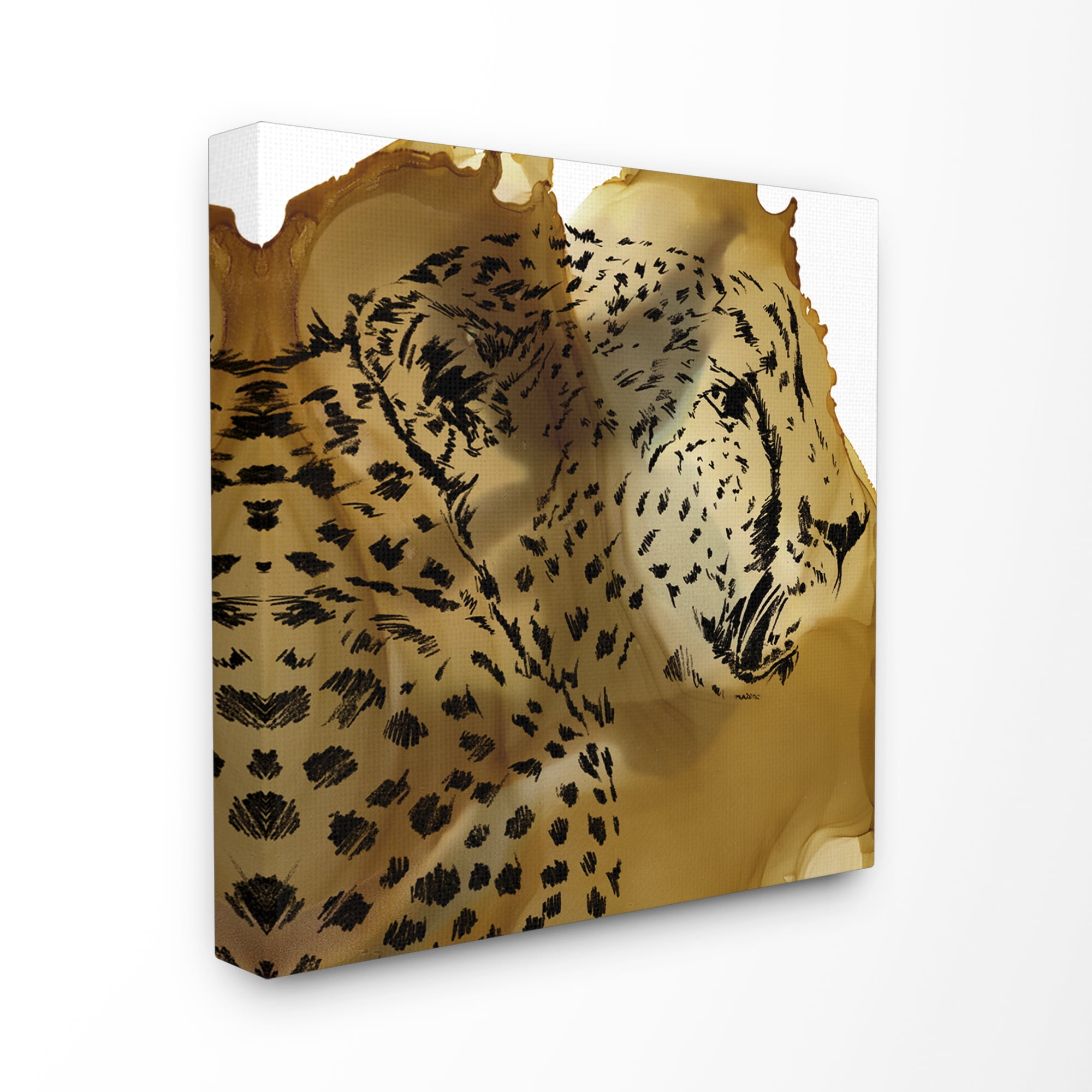 Stupell Home Décor Cheetah Portrait Gold Splash Animal Design Canvas Wall Art by Jennifer Paxton Parker