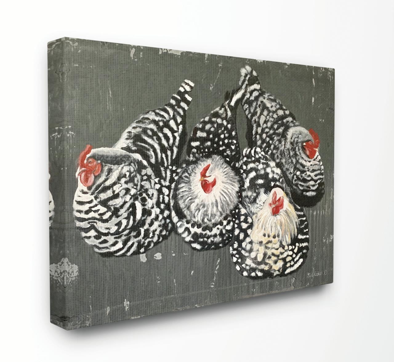 Stupell Home Décor Chicken Party Farm Animal Painting Canvas Wall Art by Suzi Redman