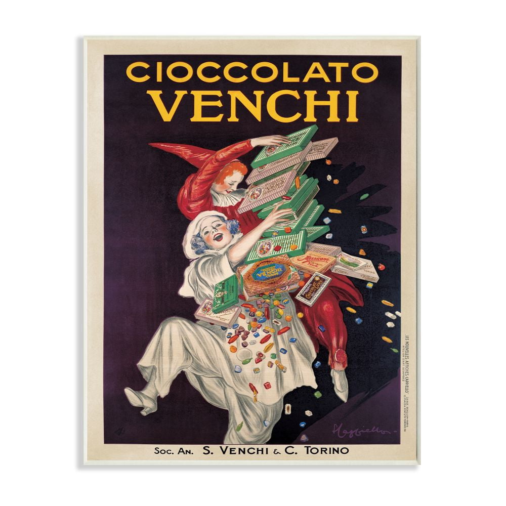 Stupell Home Décor Cioccolato Venchi Vintage Poster Candy Design Wall Plaque by Marcello Dundovic
