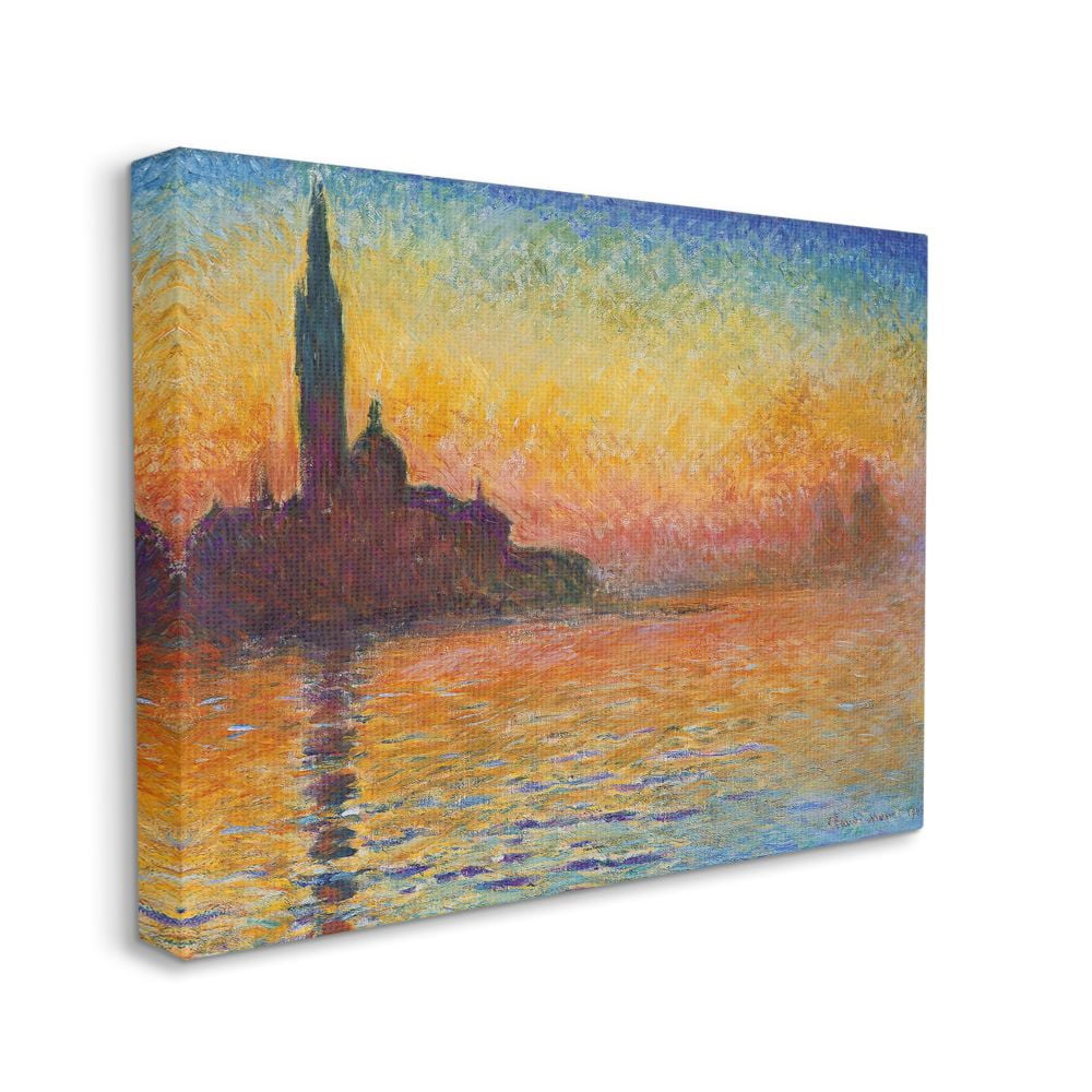 Stupell Home Décor City Silhouette Rainbow Landscape Classic Painting Canvas Wall Art by Claude Monet