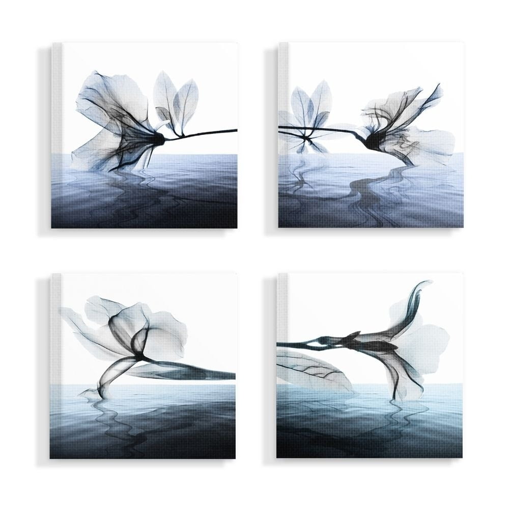 Stupell Home Décor Contrast Black and Blue Flower and Bloom Water Designs Canvas Wall Art by Albert Koetsier