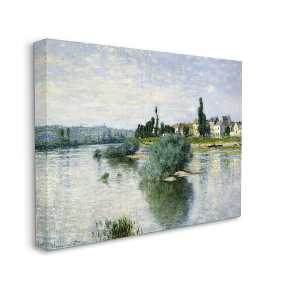Stupell Home Décor Countryside Homes Lake Landscape Classic Painting Canvas Wall Art by Claude Monet
