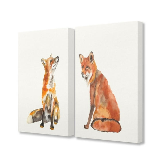 Stupell Home Décor Curious Fox Orange Watercolor Animal Paintings Canvas Wall Art by Jennifer Goldberger