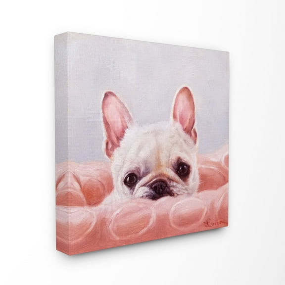 Stupell Home Décor Cute Puppy Portrait Dog Pet Painting Canvas Wall Art by Lucia Heffernan