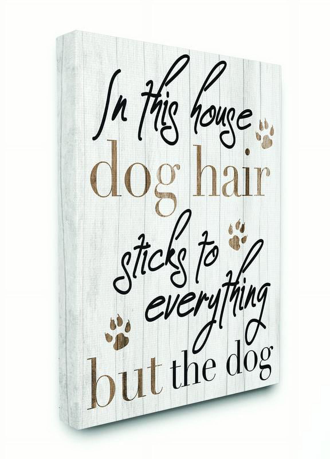Stupell Home Décor Dog Hair Sticks Funny Pet Word Design Canvas Wall Art by Daphne Polselli