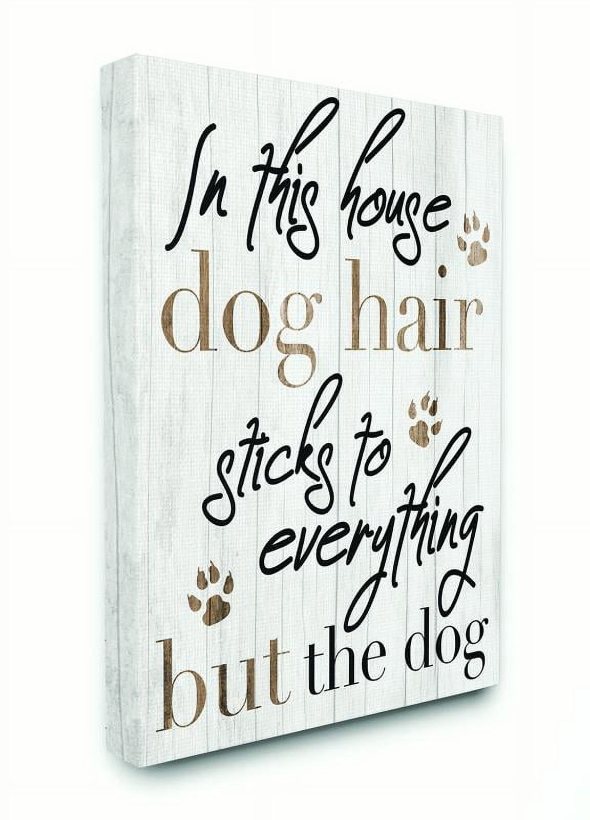Stupell Home Décor Dog Hair Sticks Funny Pet Word Design Canvas Wall Art by Daphne Polselli