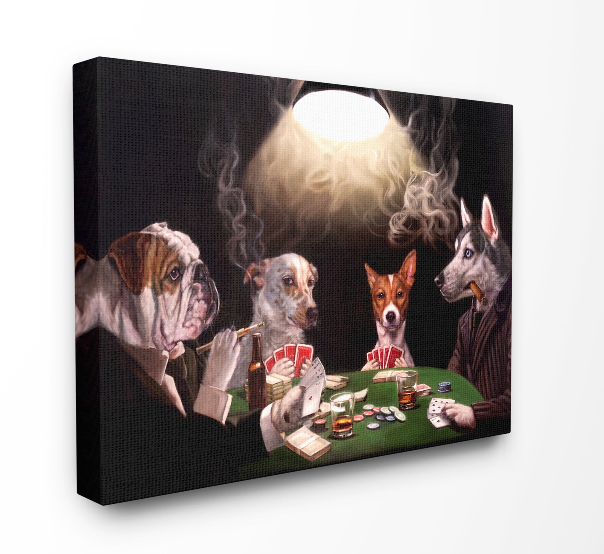 Stupell Home Décor Dog Poker Funny Pet Painting Canvas Wall Art by Lucia Heffernan