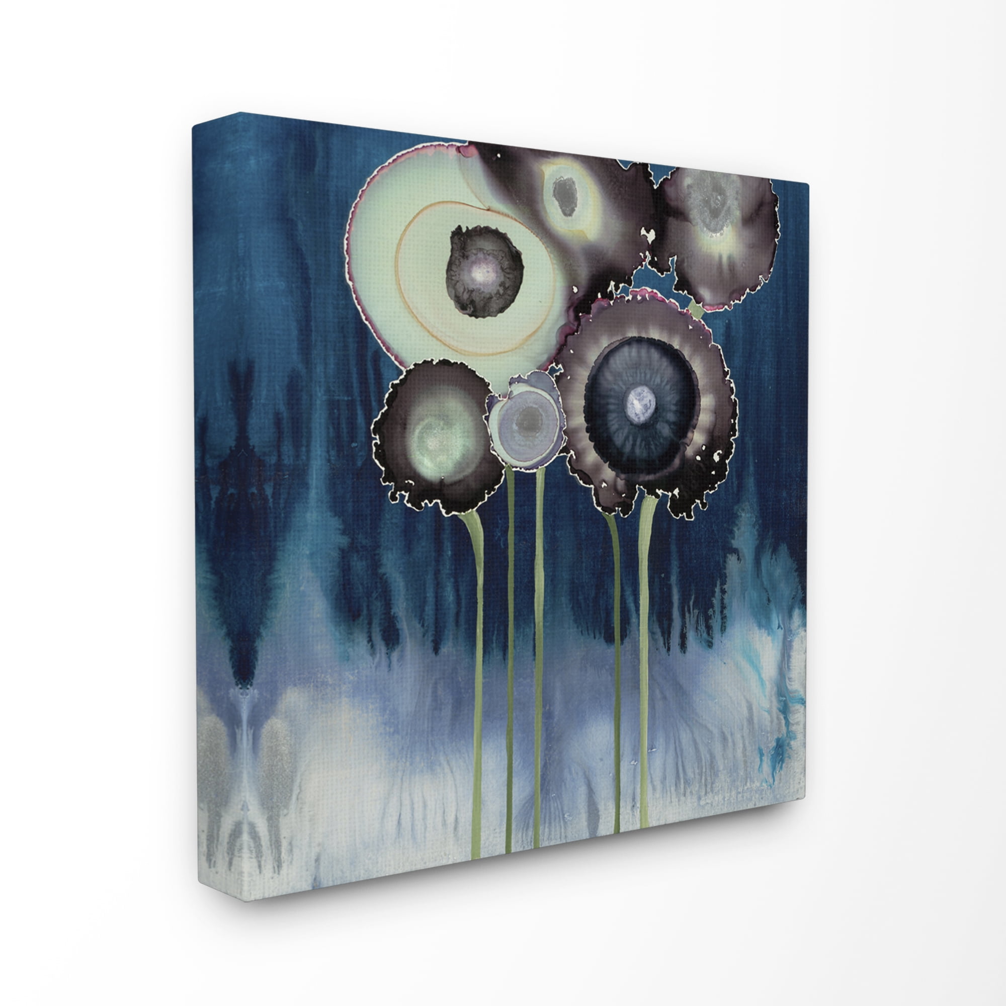 Stupell Home Décor Drip Swirl Abstract Green Blue Painting Canvas Wall Art by Third and Wall