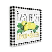 Stupell Home Décor Easy Peazy Lemon Squeezy Kitchen Humor Plaid Word Design Canvas Wall Art by the Saturday Evening Post