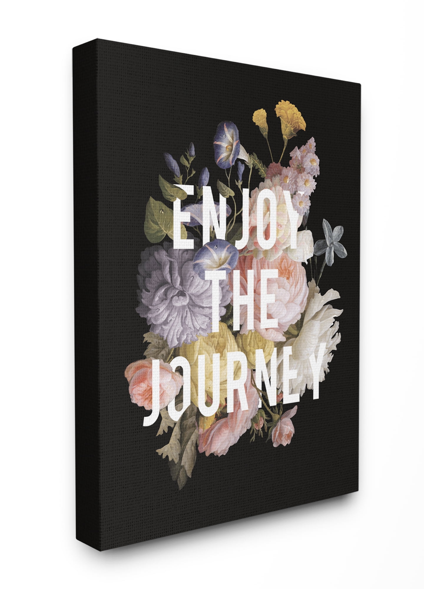 Stupell Home Décor Enjoy the Journey Flower Bouquet Inspirational Word Design Canvas Wall Art by Wild Apple Portfolio