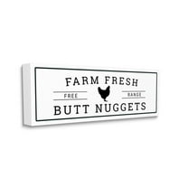 Stupell Home Décor Farm Fresh Butt Nuggets Funny Chicken Word Design Canvas Wall Art by Susan Ball