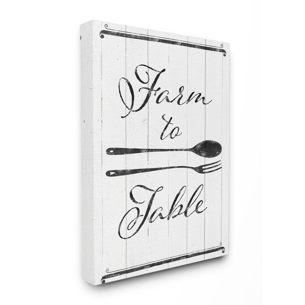 stupell home décor farm to table kitchen silverware wood texture