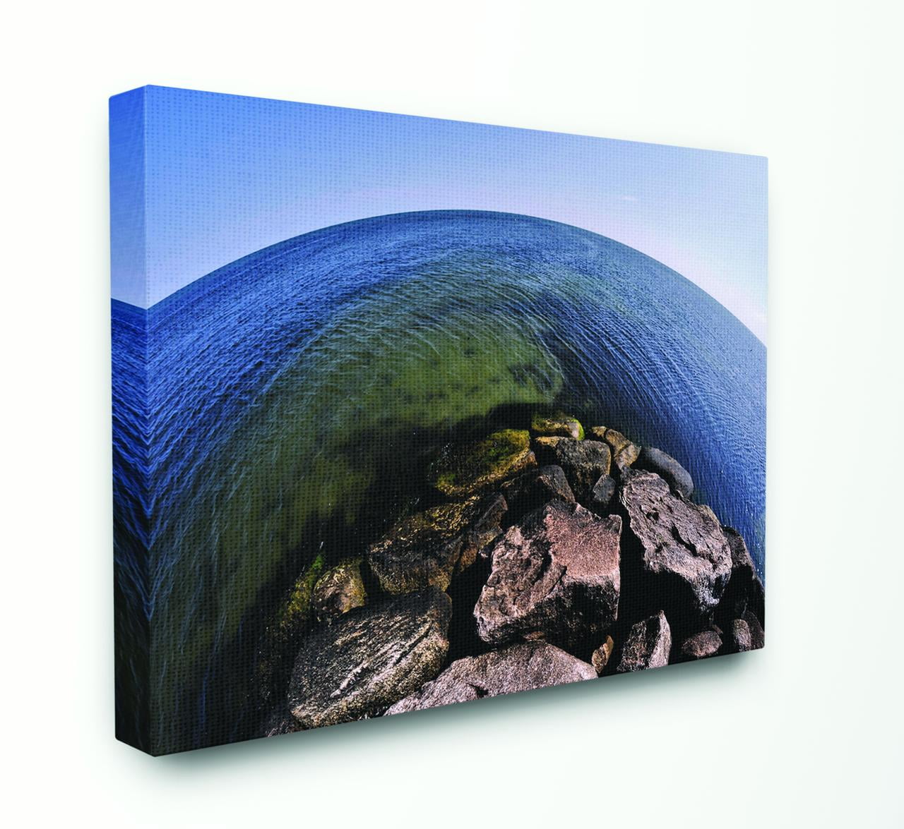 Stupell Home Décor Fisheye Ocean Sea Landscape Photograph Canvas Wall Art by Joseph Elliott