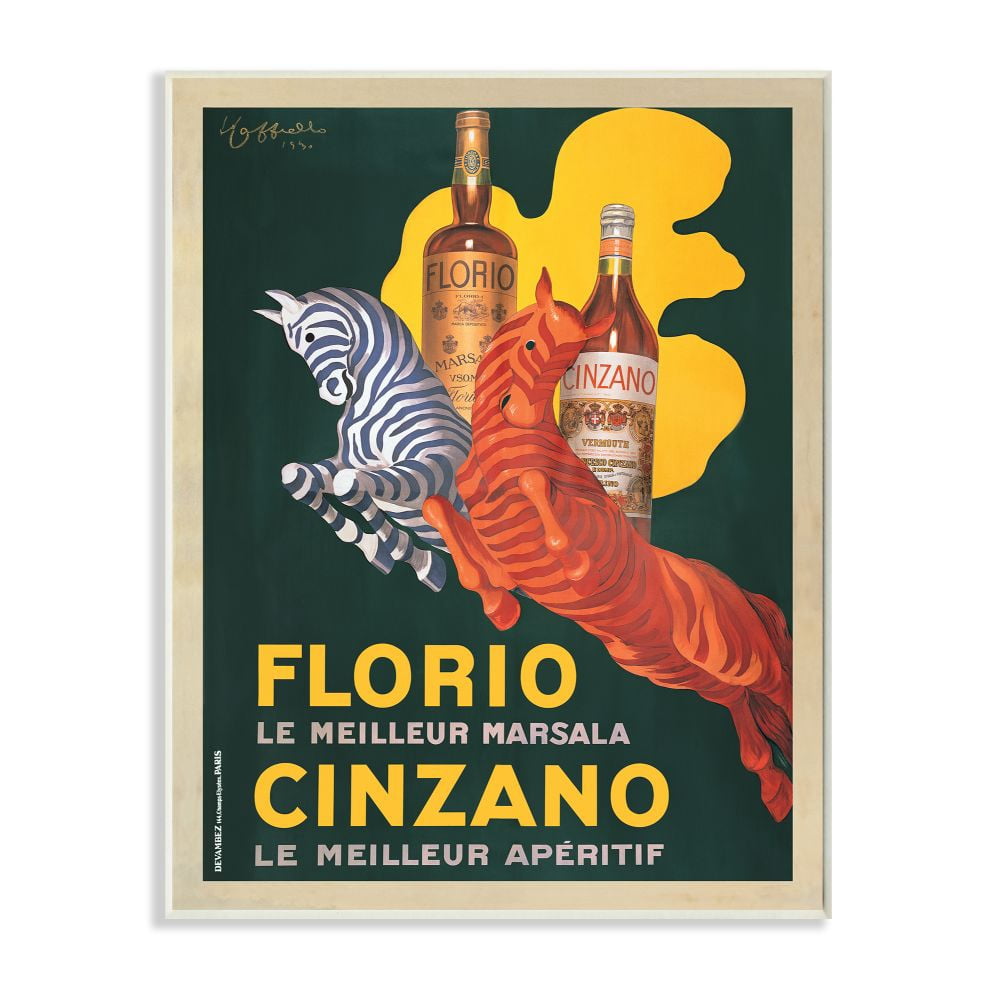 Stupell Home Décor Florio Cinzano Vintage Poster Drink Design Wall Plaque by Marcello Dundovic