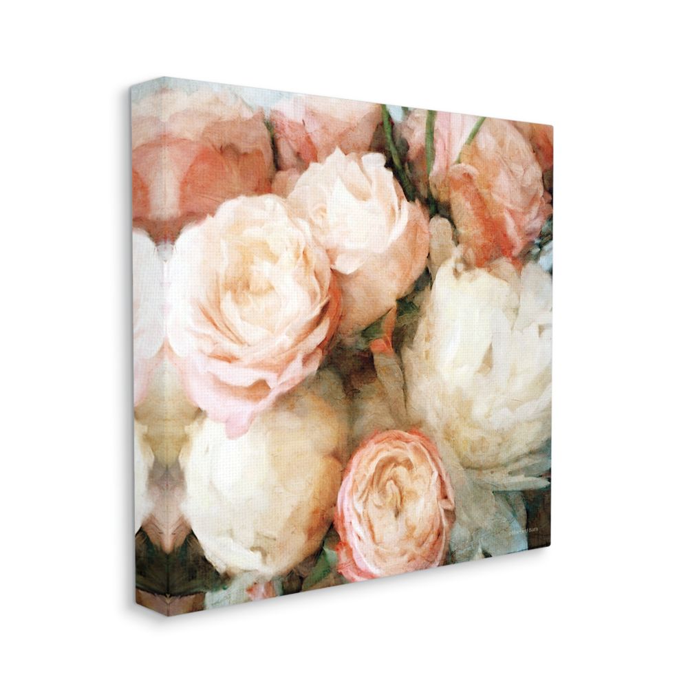 Stupell Home Décor Flower Bouquet Pink White Painting Canvas Wall Art by Bluebird Barn
