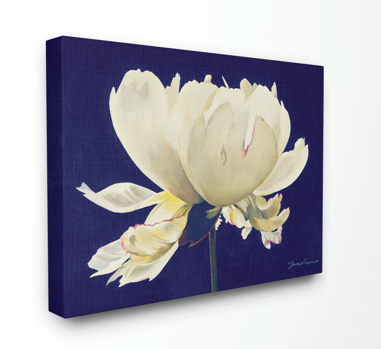 Stupell Home Décor Flower Bulb White Blue Painting Canvas Wall Art by Third and Wall