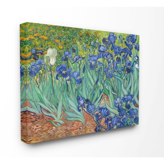 Stupell Home Décor Flower Field Blue Green Classical Painting Canvas Wall Art by Vincent Van Gogh