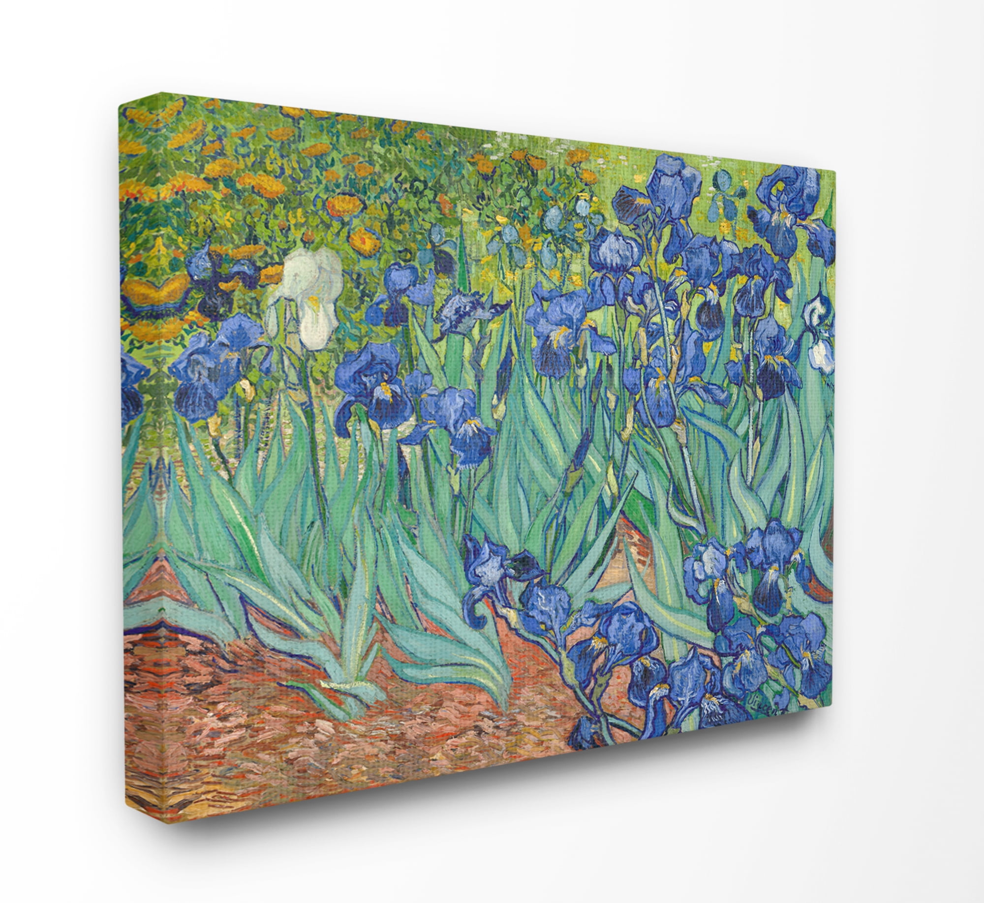 Stupell Home Décor Flower Field Blue Green Classical Painting Canvas Wall Art by Vincent Van Gogh