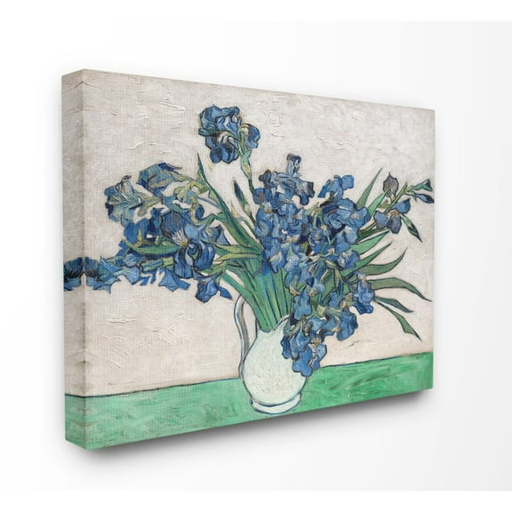 Stupell Home Décor Flower Pot Blue Green Classical Painting Canvas Wall Art by Vincent Van Gogh