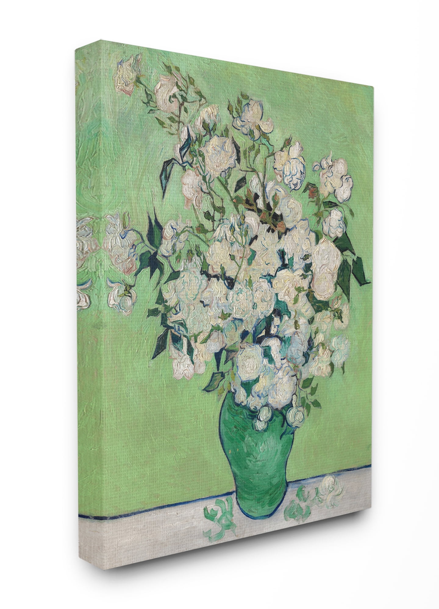 Stupell Home Décor Flower Pot Green White Classical Painting Canvas Wall Art by Vincent Van Gogh
