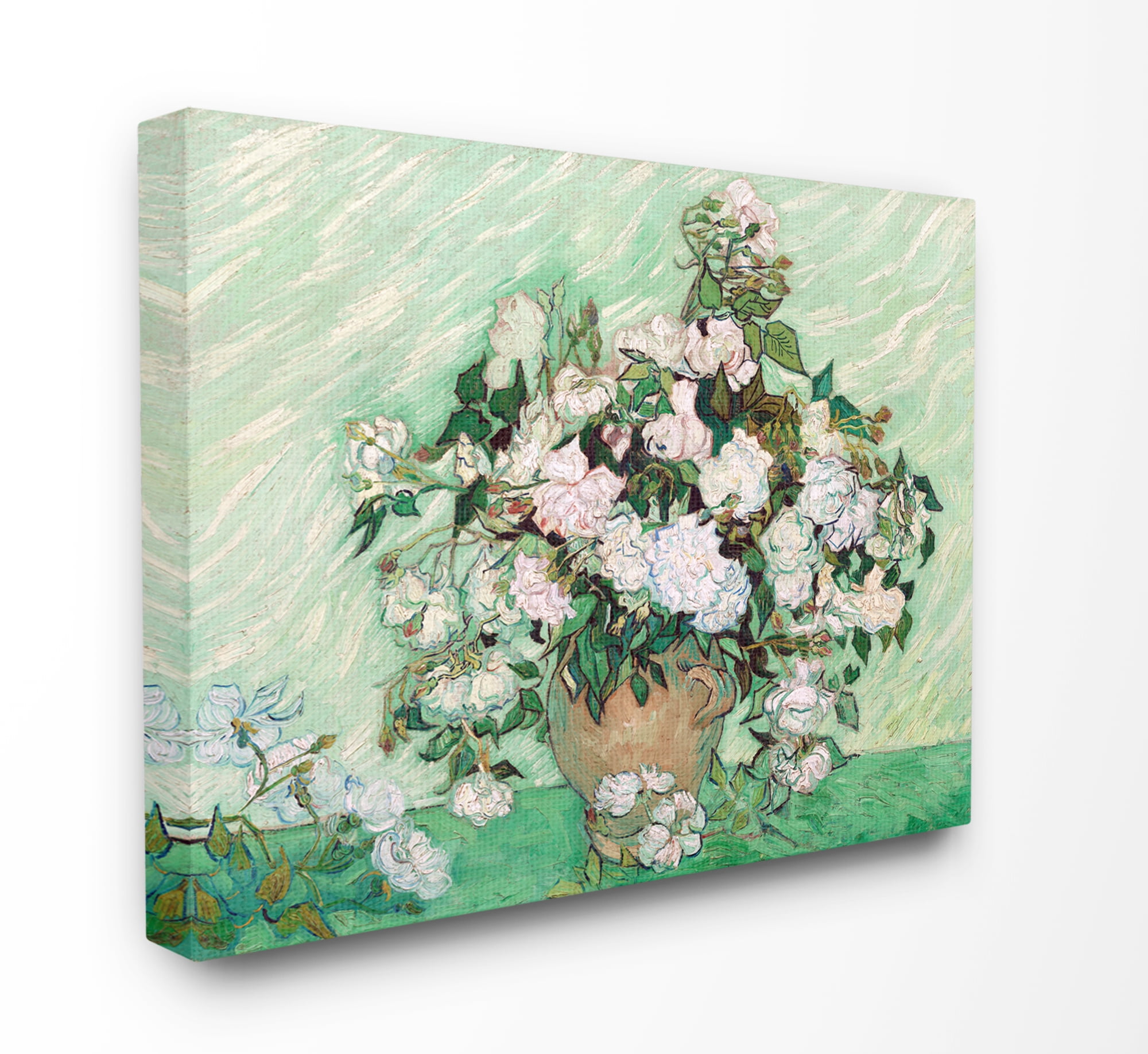 Stupell Home Décor Flower Pot White Green Classical Painting Canvas Wall Art by Vincent Van Gogh
