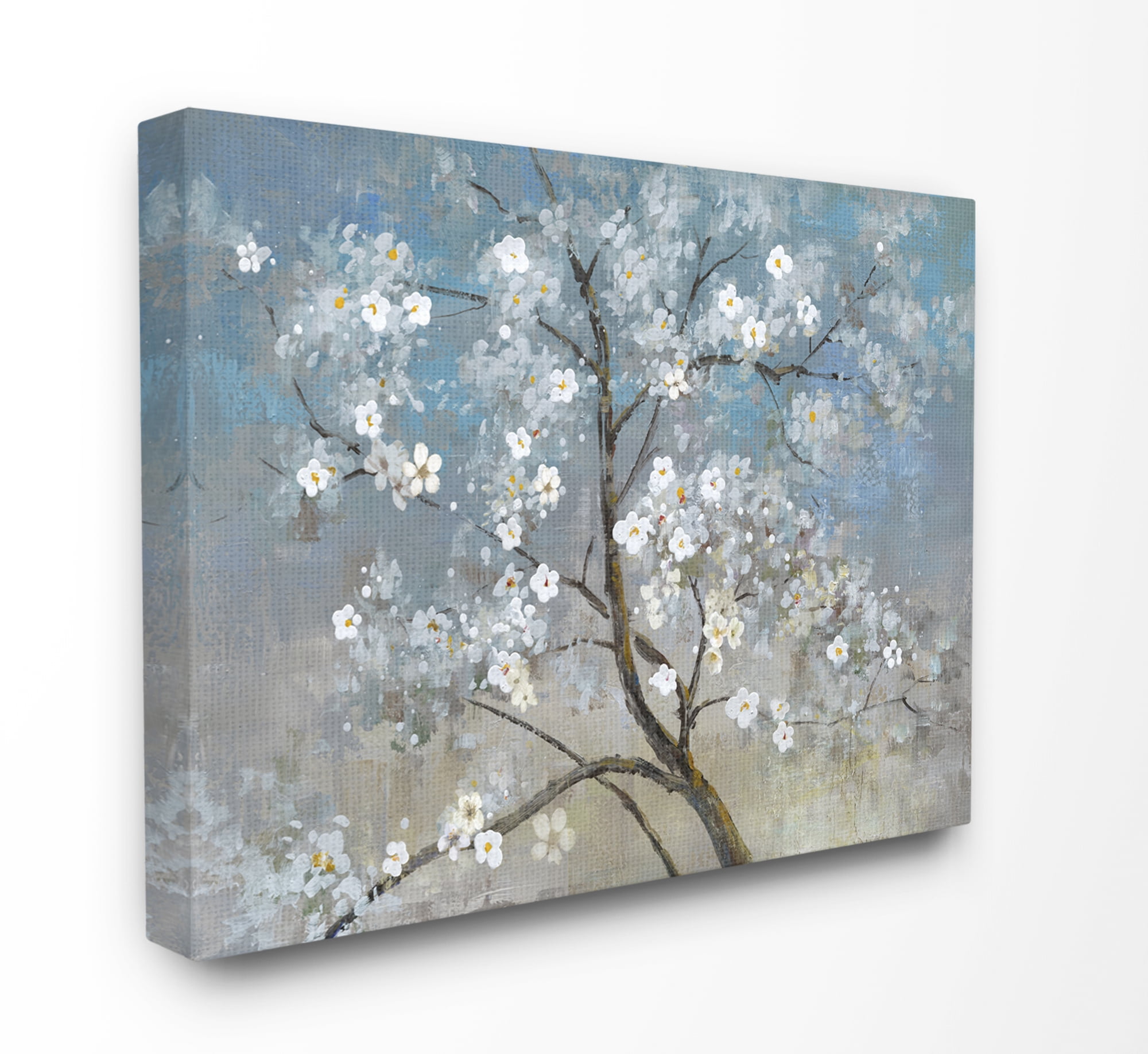 Stupell Home Décor Flower Tree Blooms Blue Painting Canvas Wall Art by ...