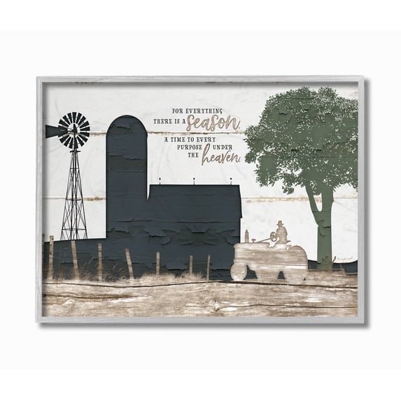 Stupell Home Décor For Everything There Is A Season Farm Homestead Silhouette