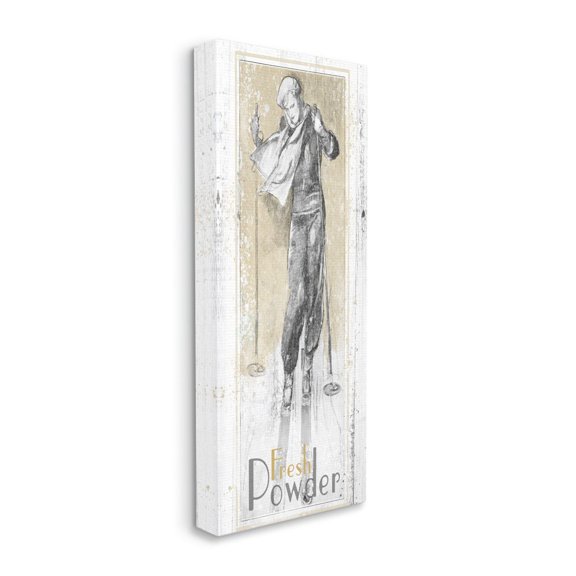 Stupell Home Décor Fresh Powder Vintage Skiing Print Design Canvas Wall Art by the Saturday Evening Post
