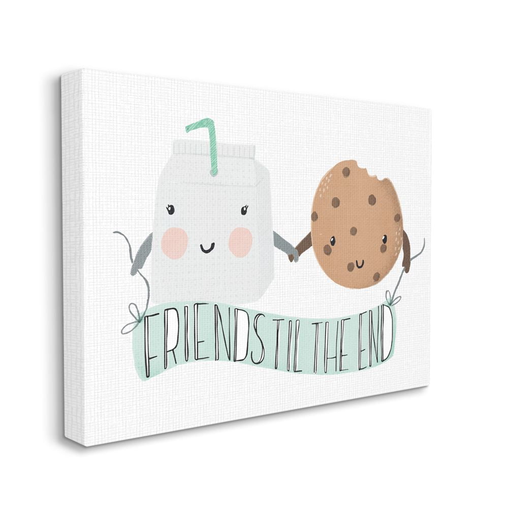 Stupell Home Décor Friends Till the End Cookies And Milk Design Canvas Wall Art by Cindy Willingham