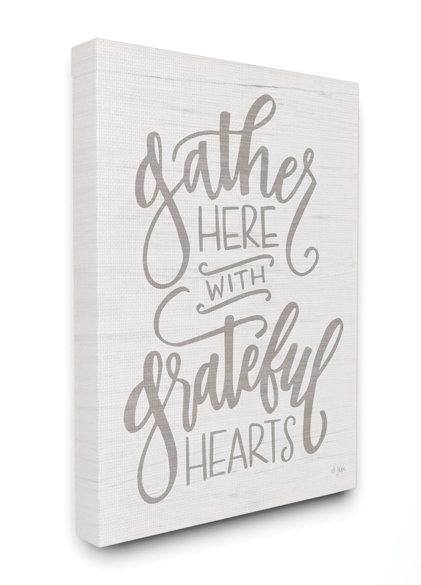 Stupell Home Décor Gather Here Family Gray White Word Design Canvas Wall Art by Jaxn Blvd.