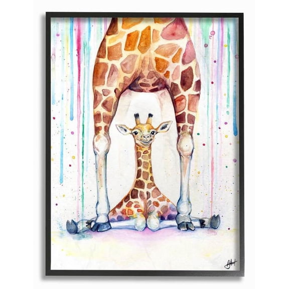 Stupell Home Décor Giraffe Animal Framed Art Print, by Marc Allante