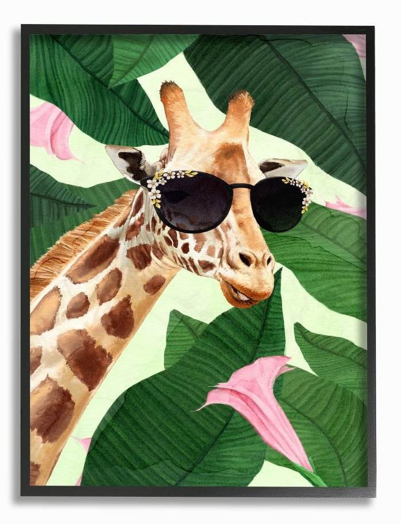 Stupell Home Décor Giraffe Flowers Framed Art Print, by Ziwei Li