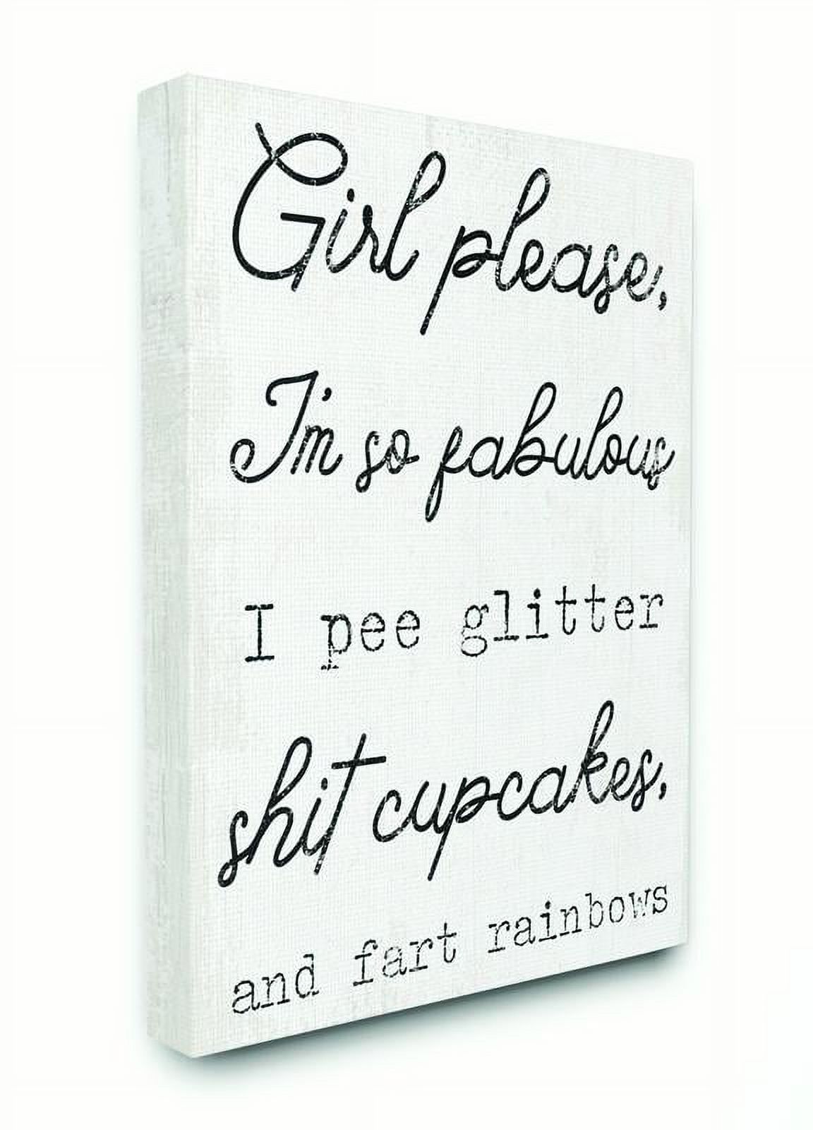 Stupell Home Décor Girl Please Glam Funny Wood Textured Word Design Canvas Wall Art by Daphne Polselli