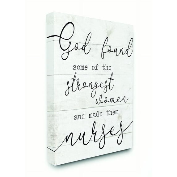 Stupell Home Décor God and Strange Nurses Funny Wood Textured Word Design Canvas Wall Art by Daphne Polselli