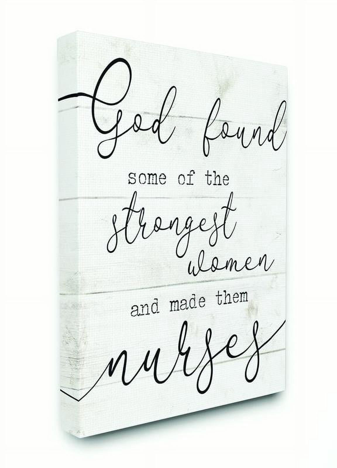 Stupell Home Décor God and Strange Nurses Funny Wood Textured Word Design Canvas Wall Art by Daphne Polselli