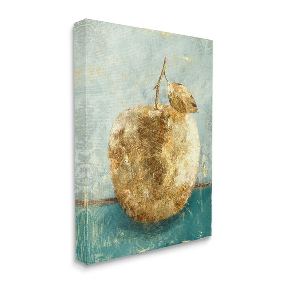 Stupell Home Décor Golden Apple Green Textured Food Painting Canvas Wall Art by Main Line Studio