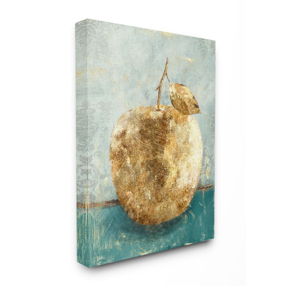 Stupell Home Décor Golden Apple Green Textured Food Painting Canvas Wall Art by Main Line Studio