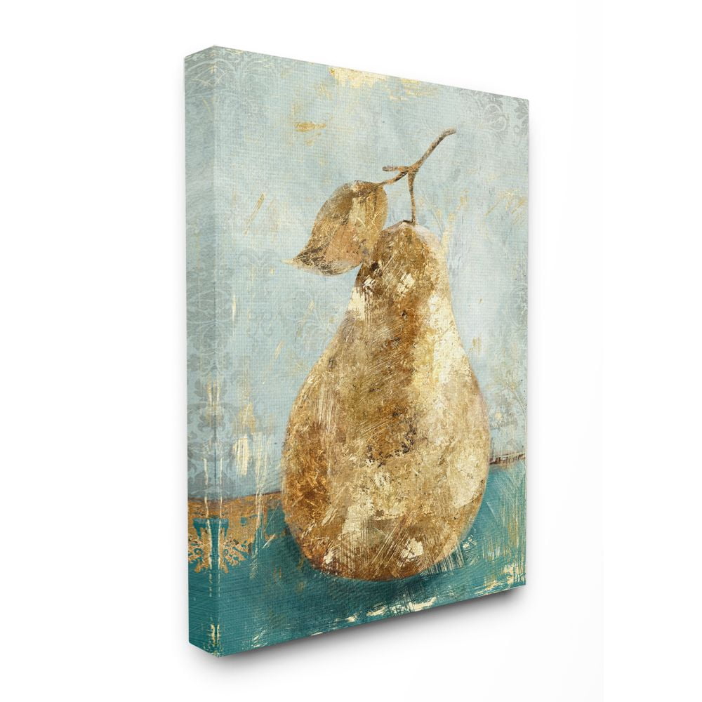Stupell Home Décor Golden Pear Green Textured Food Painting Canvas Wall Art by Main Line Studio