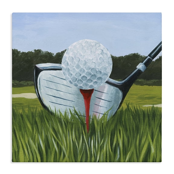 Stupell Industries Contemporary Golf Tee Close Up Green Red Sports Canvas Art, 30 x 30, by Grace Popp