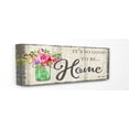 thumbnail image 1 of Stupell Home Décor Good To Be Home Flower Jar Wood Texture Word Design Canvas Wall Art by Sheri Hart, 1 of 1