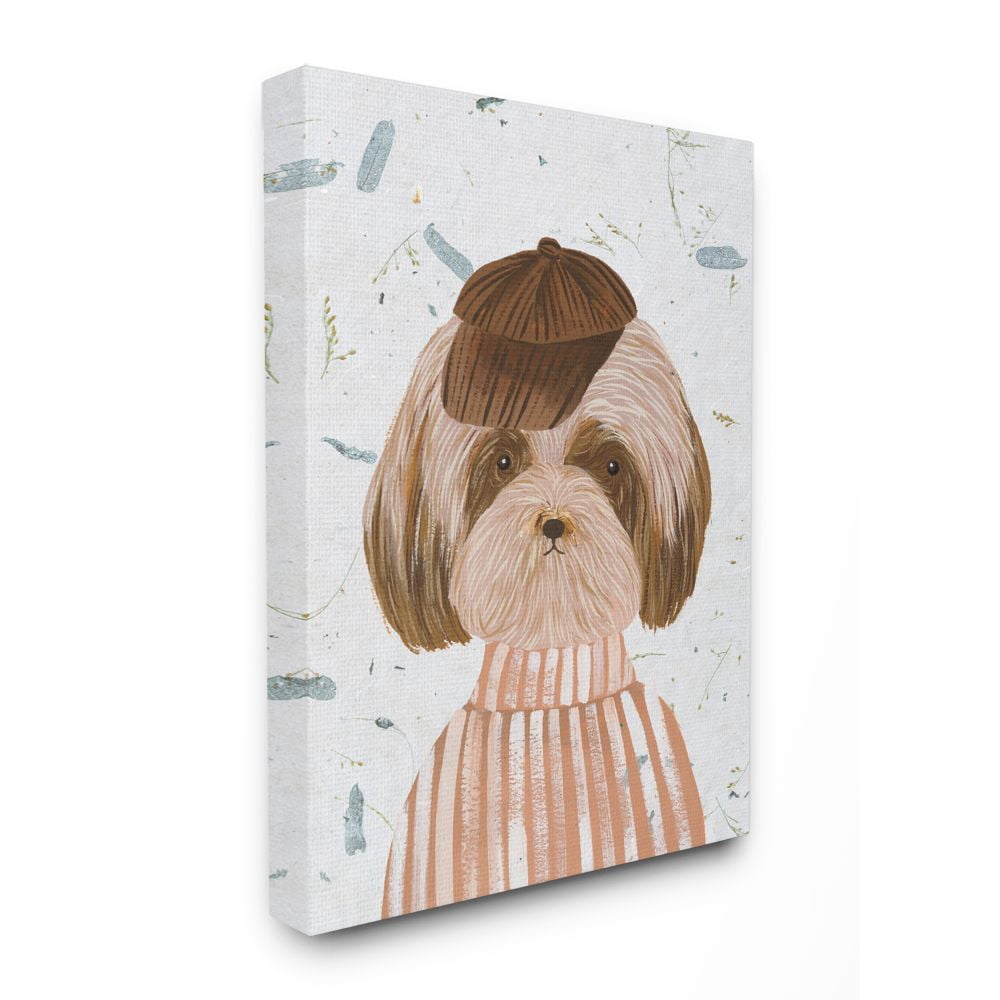 Stupell Home Décor Hipster Dog Sweater Poodle Funny Animal Painting Canvas Wall Art by Melissa Wang