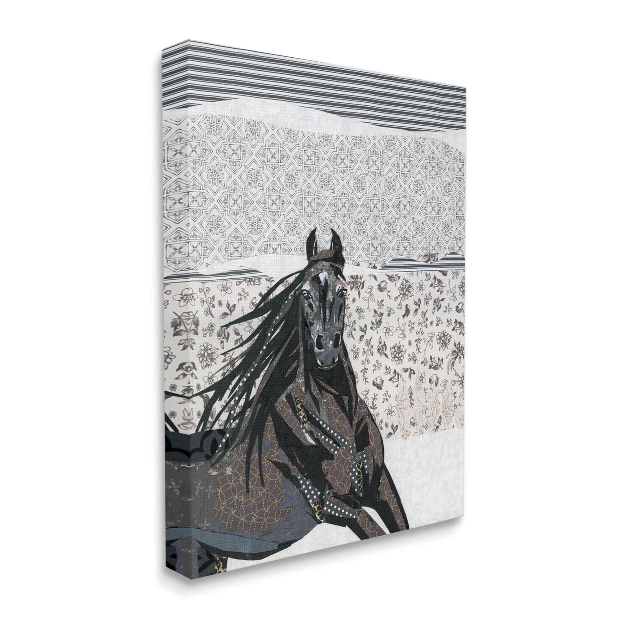 Stupell Home Décor Horse Galloping over Abstract Patterns Geometric Shapes, 16 x 20, Designed by Jenny McGee