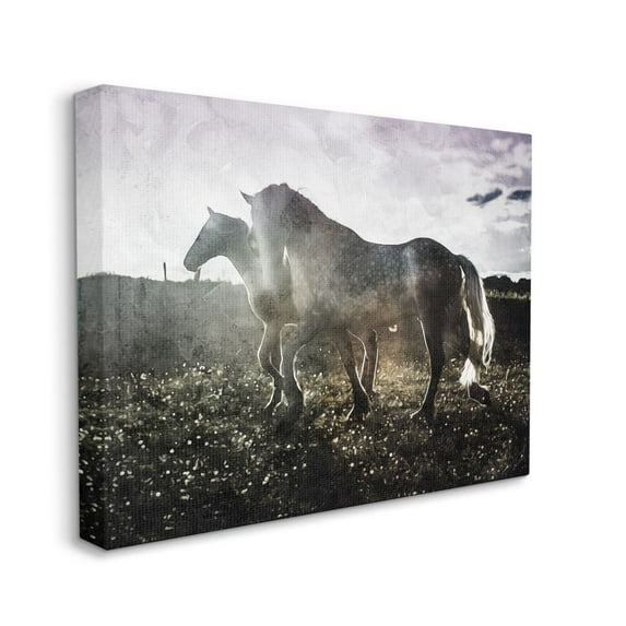 Stupell Home Décor Horses Together Abstract Silhouette Animal Photograph Canvas Wall Art by Milli Villa