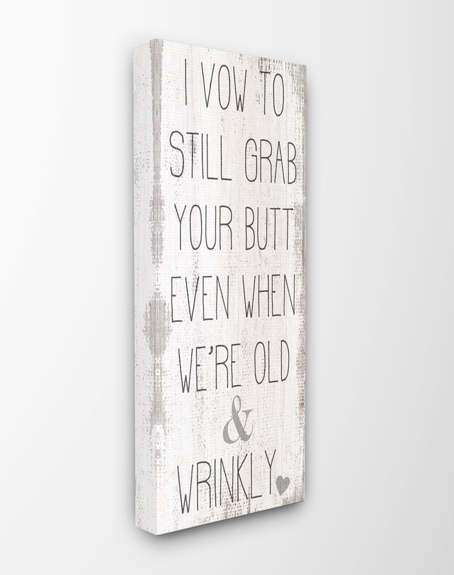 Stupell Home Décor I Vow Funny Family Wood Textured Word Design Canvas Wall Art by Daphne Polselli