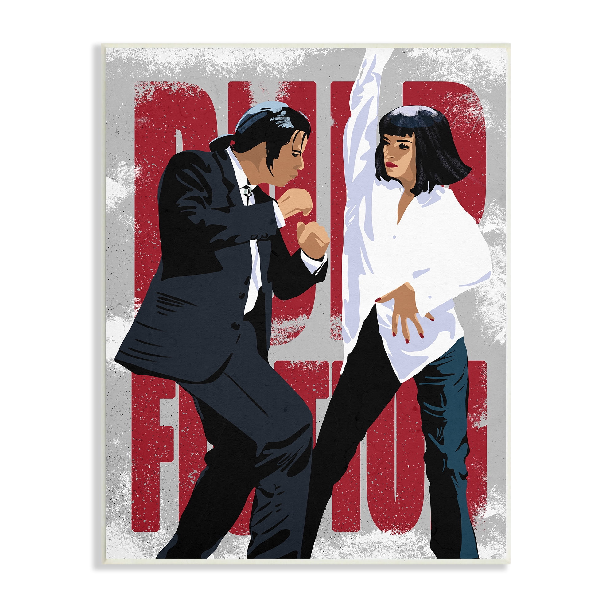 Stupell Industries Iconic Dancing Movie Scene Famous Actors Red Title, 13 x 19, Designed by Ros Ruseva